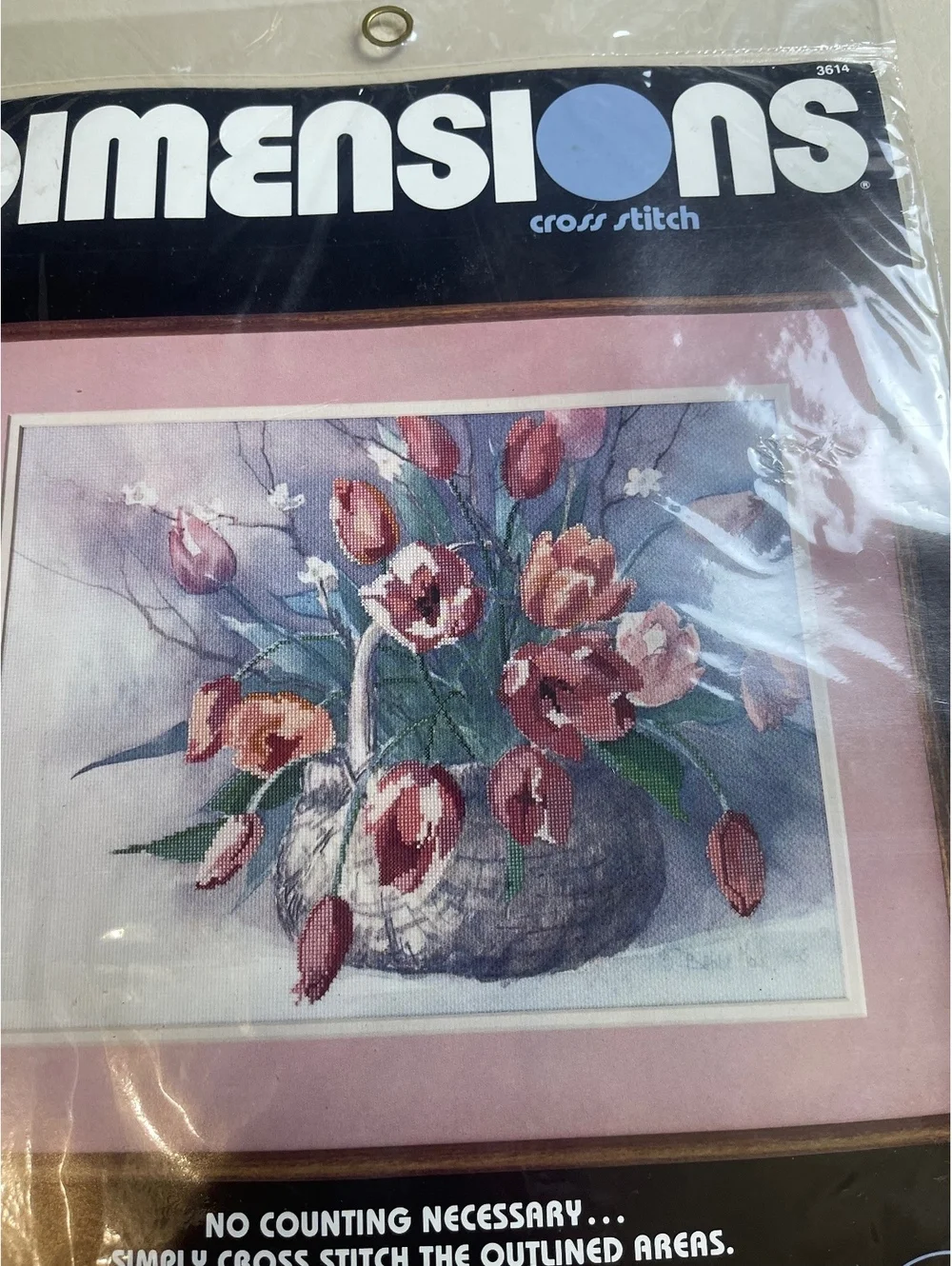 Vintage dimensions cross stitch spring tulips 3614